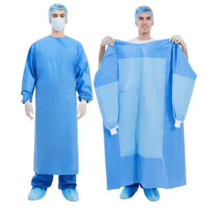 Disposable reinforced non woven sugical gown, sterile