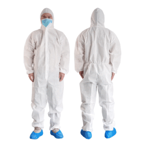 Disposable Non Woven Coverall With Hood, Protective Working Uniform