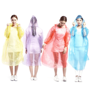 Disposable Card Raincoat With Hood, PE Poncho