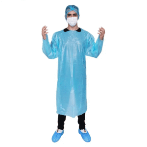 Disposable CPE Gown with Thumb Loop, Full Sleeve Plastic Gown